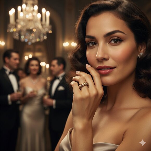 Tri-Color Russian Wedding Band Ring 925 Sterling Silver Mixed Metal Puzzle Ring - Picture 2 of 8